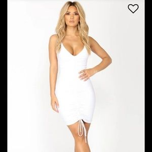 White Ruched Dress